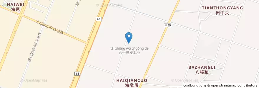 Mapa de ubicacion de 台中無棲工地 en 臺灣, 臺中市, 梧棲區.