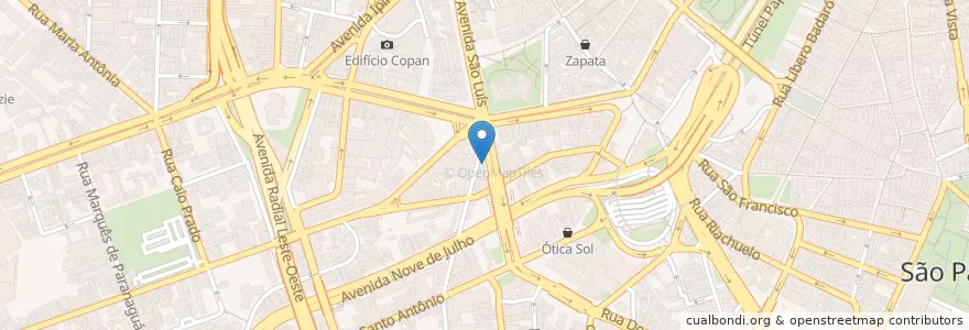 Mapa de ubicacion de Estadão Bar & Lanches en Brezilya, Güneydoğu Bölgesi, Сан Паулу, Região Geográfica Intermediária De São Paulo, Região Metropolitana De São Paulo, Região Imediata De São Paulo, Сан Паулу.