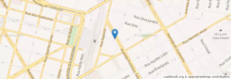 Mapa de ubicacion de Restaurante Estação Floresta en ブラジル, 南東部地域, ミナス ジェライス, Região Geográfica Intermediária De Belo Horizonte, Região Metropolitana De Belo Horizonte, Microrregião Belo Horizonte, ベロオリゾンテ.