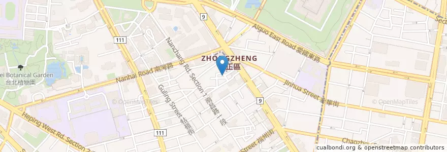 Mapa de ubicacion de 早安，您好 en Taiwan, 新北市, Taipei, 中正區.