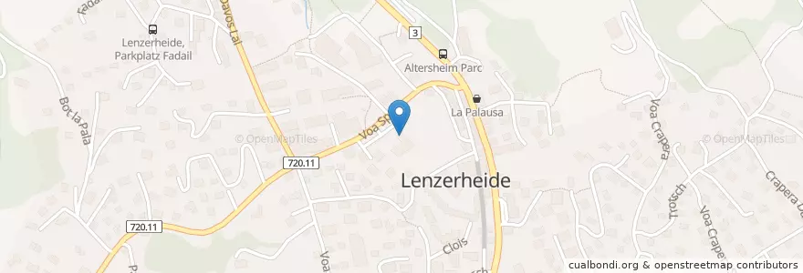 Mapa de ubicacion de Pizzeria da Elio en Schweiz/Suisse/Svizzera/Svizra, Graubünden/Grigioni/Grischun, Albula, Vaz/Obervaz.