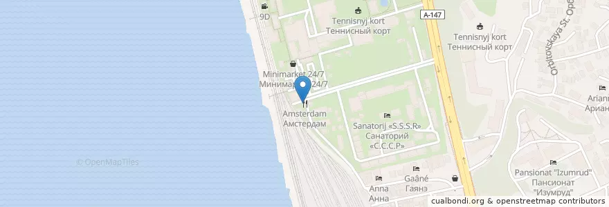 Mapa de ubicacion de Амстердам en Rusia, Южный Федеральный Округ, Краснодарский Край, Городской Округ Сочи.