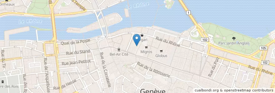 Mapa de ubicacion de Le Baroque en Schweiz/Suisse/Svizzera/Svizra, Genève, Genève, Genève.