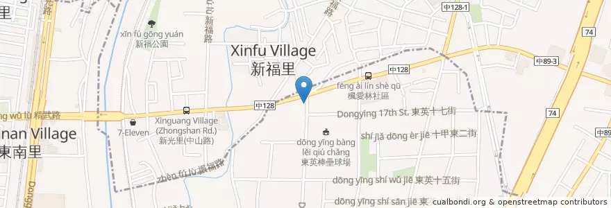 Mapa de ubicacion de 台塑石油 en 臺灣, 臺中市, 東區.