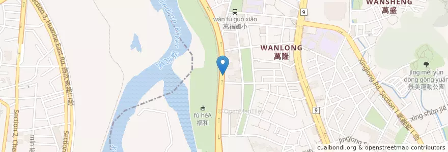 Mapa de ubicacion de 垃圾, 資源回收限時收受點 en 臺灣, 新北市, 臺北市, 文山區.