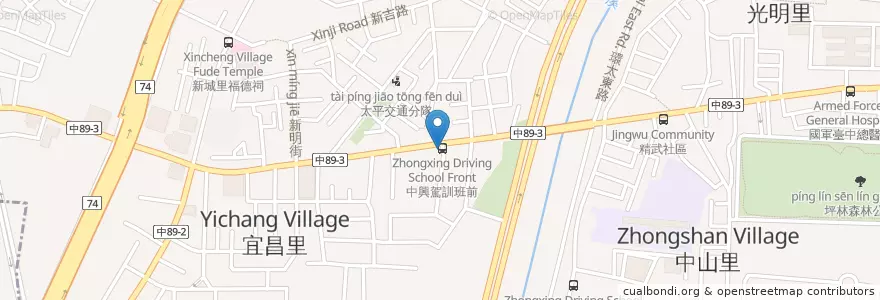 Mapa de ubicacion de 偈亭泡菜鍋 en Taiwan, 臺中市, 太平區.