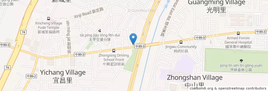 Mapa de ubicacion de 呷尚寶JSP 台中祥順店 en 臺灣, 臺中市, 太平區.