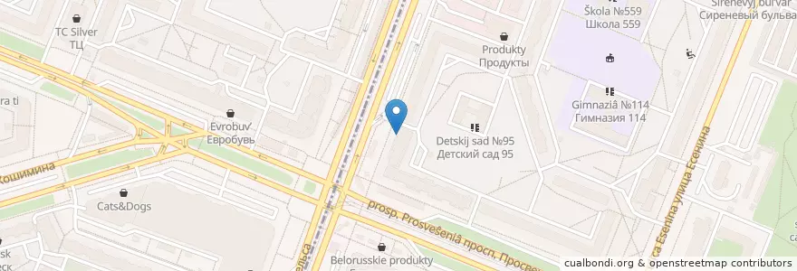 Mapa de ubicacion de Открытие en Russia, Northwestern Federal District, Leningrad Oblast, Saint Petersburg, Vyborgsky District, Округ Сергиевское.