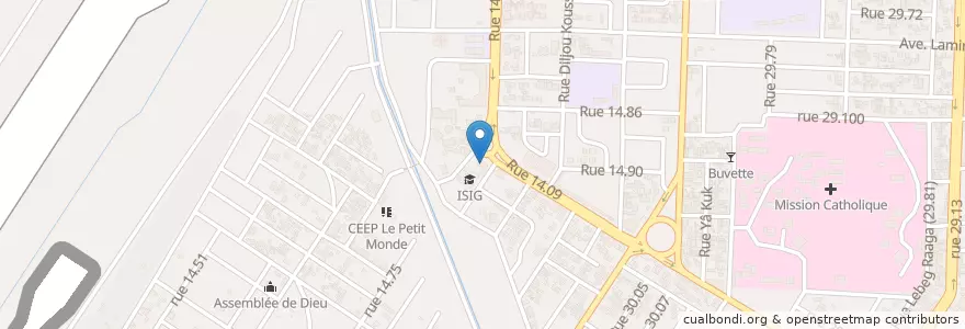 Mapa de ubicacion de Université Aube Nouvelle en Burkina Faso, Centre, Kadiogo, Ouagadougou.