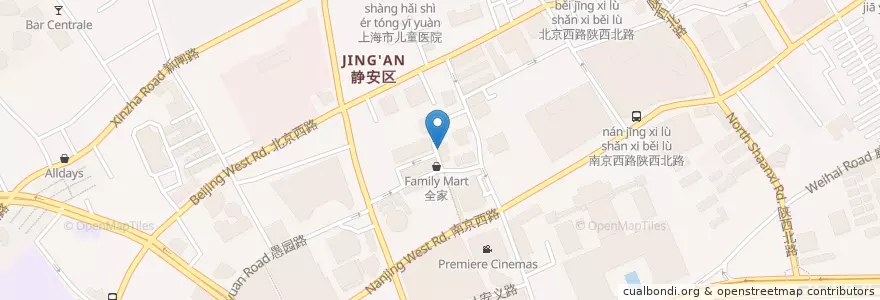 Mapa de ubicacion de 付二酿 en الصين, شانغهاي, 静安区.
