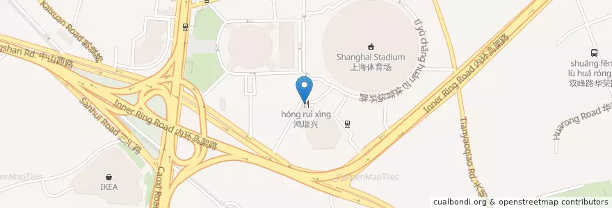 Mapa de ubicacion de 鸿瑞兴 en China, Shanghai, Xuhui.