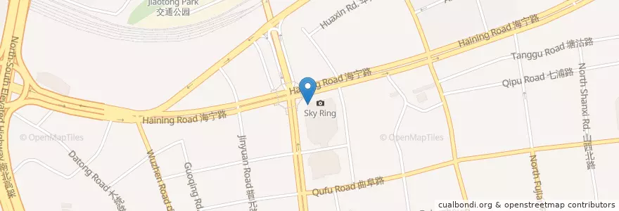 Mapa de ubicacion de 汉堡王 en الصين, شانغهاي.