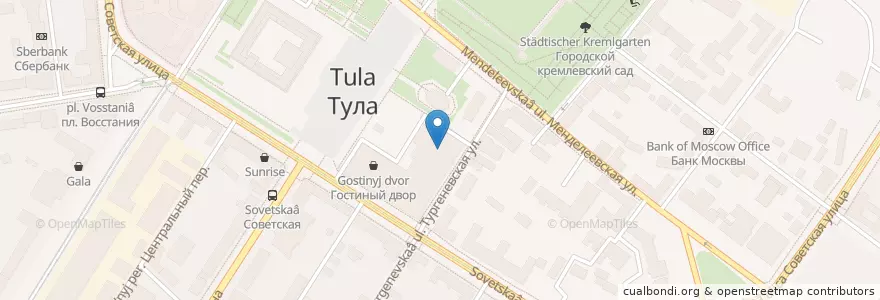 Mapa de ubicacion de Подземная парковка торгового центра en Russie, District Fédéral Central, Oblast De Toula, Городской Округ Тула.