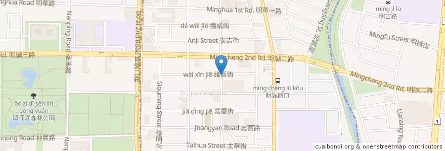 Mapa de ubicacion de 火雞肉飯 en تايوان, كاوهسيونغ, 三民區, 左營區.