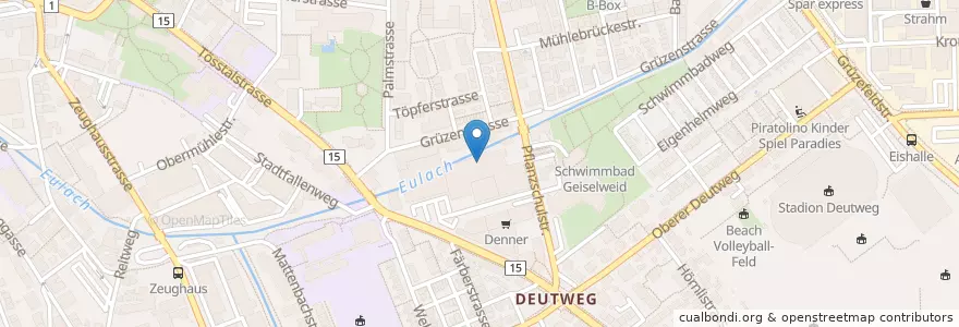 Mapa de ubicacion de Stiftung Schleife en Suisse, Zurich, Bezirk Winterthur, Winterthur.