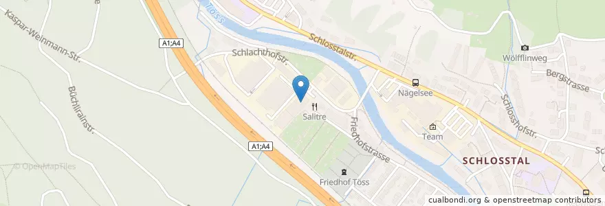 Mapa de ubicacion de ERKWB Winterthur en Schweiz/Suisse/Svizzera/Svizra, Zürich, Bezirk Winterthur, Winterthur.
