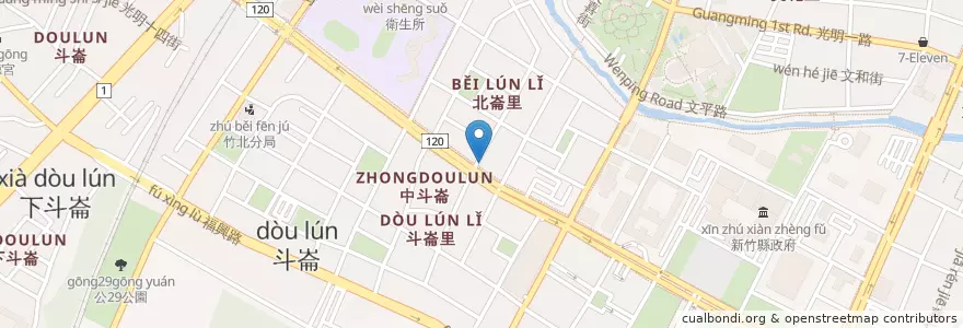Mapa de ubicacion de 全家福客家菜館 en Taiwán, Provincia De Taiwán, Condado De Hsinchu, 竹北市.