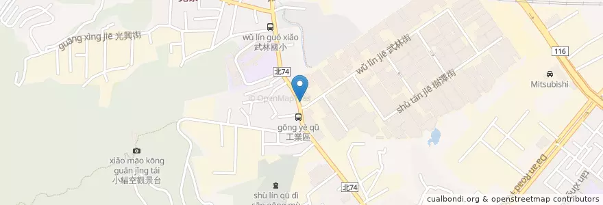 Mapa de ubicacion de Shulin Industrial Zone en Taiwan, New Taipei, Shulin District.
