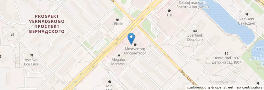 Mapa de ubicacion de Здоров.ру en Rusia, Distrito Federal Central, Москва, Западный Административный Округ, Район Проспект Вернадского.