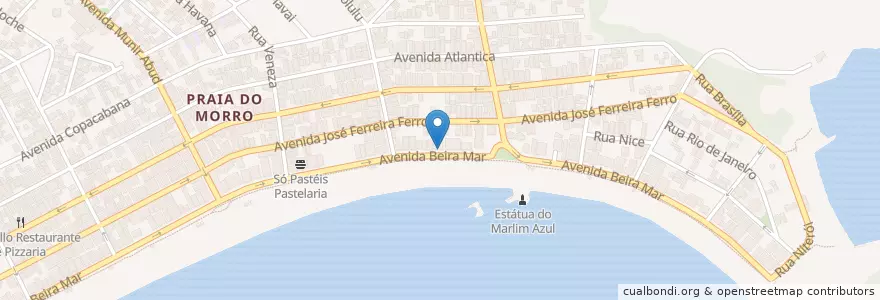 Mapa de ubicacion de Led'Z Burger en Brasil, Região Sudeste, Espírito Santo, Microrregião Guarapari, Região Geográfica Intermediária De Vitória, Guarapari, Região Metropolitana Da Grande Vitória.
