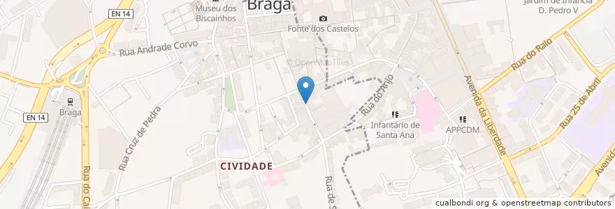 Mapa de ubicacion de Barhaus en Portugal, Nord, Braga, Cávado, Braga, Maximinos, Sé E Cividade, São José De São Lázaro E São João Do Souto.