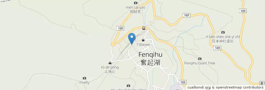 Mapa de ubicacion de 火車餅 en تایوان, 臺灣省, 嘉義縣, 竹崎鄉.
