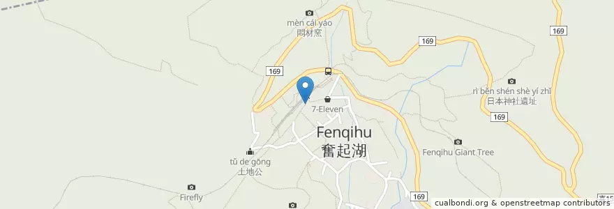 Mapa de ubicacion de 奮起湖豆腐 en Taiwan, Taiwan Province, Chiayi County, Zhuqi Township.