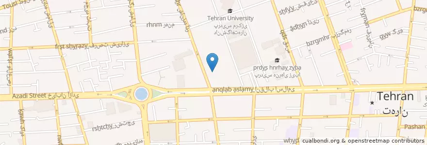 Mapa de ubicacion de رستوران اساتید en İran, Tahran Eyaleti, شهرستان تهران, Tahran, بخش مرکزی شهرستان تهران.