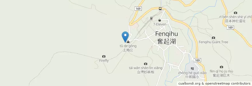 Mapa de ubicacion de 土地公 en تايوان, مقاطعة تايوان, مقاطعة شياي, 竹崎鄉.