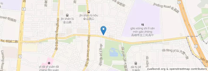 Mapa de ubicacion de 明誠牙醫 en Taiwan, Kaohsiung, 三民區.