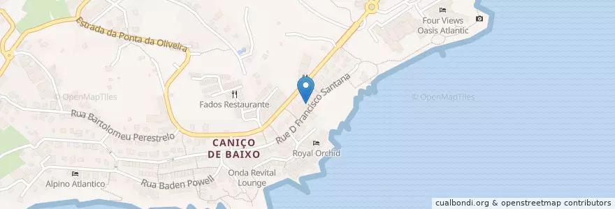 Mapa de ubicacion de A Rede en Portugal, Caniço.