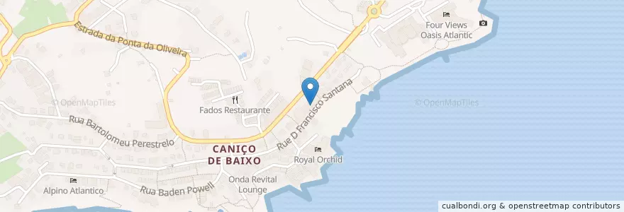 Mapa de ubicacion de Snack Bar Maré en پرتغال, Caniço.