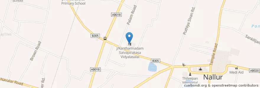 Mapa de ubicacion de J/Kantharmadam Saivapirakasa Vidyalasalai en Sri Lanka, Northern Province, Jaffna District.