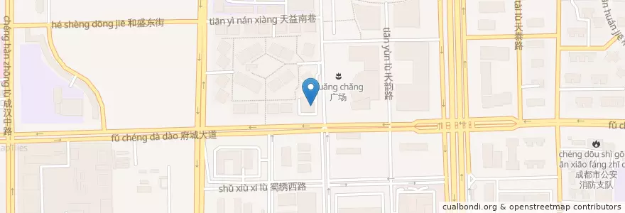 Mapa de ubicacion de 建设银行 en China, Sichuan, 成都市, 武侯区 (Wuhou), 高新南区 (Hi-Tech South Zone), 桂溪街道.