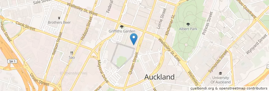 Mapa de ubicacion de ANZ en Nuova Zelanda, Auckland, Waitematā.