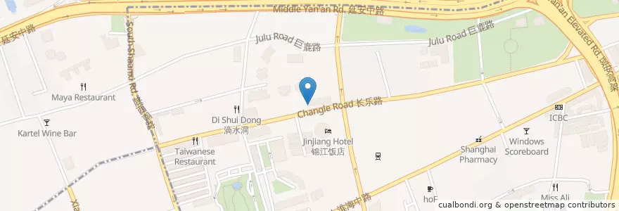 Mapa de ubicacion de Yesterday Pub en China, Shanghai, Huangpu.