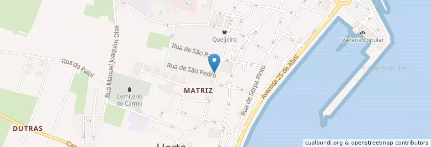 Mapa de ubicacion de Serviço de Estrangeiros e Fronteiras en ポルトガル, アゾレス諸島, Faial, Horta, Horta (Matriz).