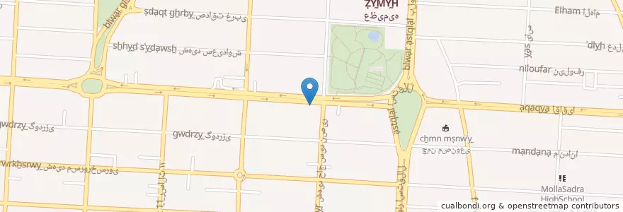 Mapa de ubicacion de بانک پاسارگاد en ایران, استان البرز, شهرستان کرج, بخش مرکزی شهرستان کرج, کرج.