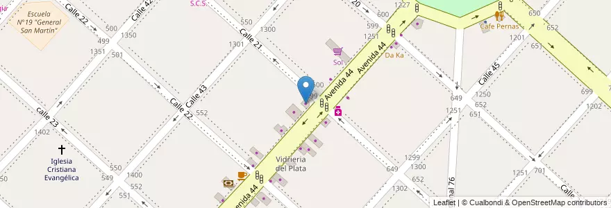 Mapa de ubicacion de 44 y 21, Casco Urbano en Argentinië, Buenos Aires, Partido De La Plata, La Plata.