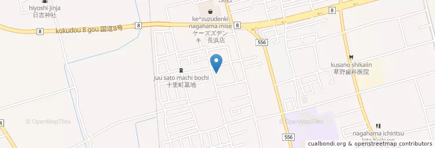 Mapa de ubicacion de 神明神社 en Japão, 滋賀県, 長浜市.