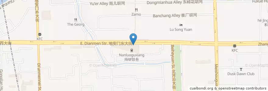 Mapa de ubicacion de 必胜客 en China, Pequim, Hebei, 东城区.