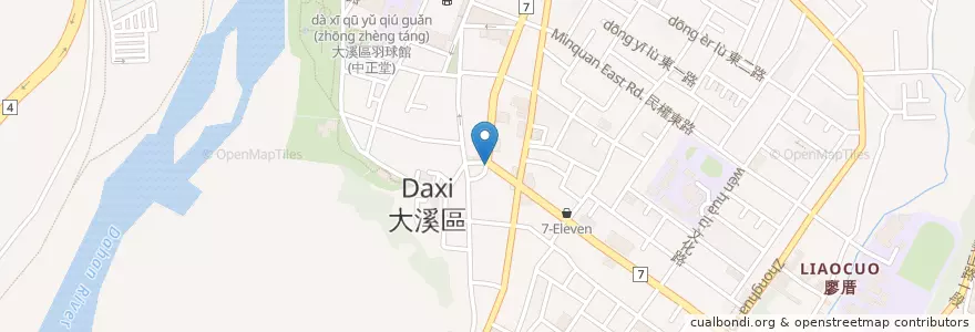 Mapa de ubicacion de 自助餐 en تايوان, تاو يوان, 大溪區.
