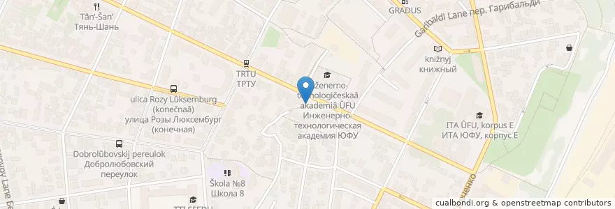 Mapa de ubicacion de Бистро "Студент" en 俄罗斯/俄羅斯, 南部联邦管区, 罗斯托夫州, Городской Округ Таганрог.