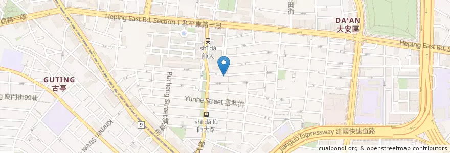 Mapa de ubicacion de 燈籠滷味 en Taiwan, New Taipei, Taipei, Da'an District.