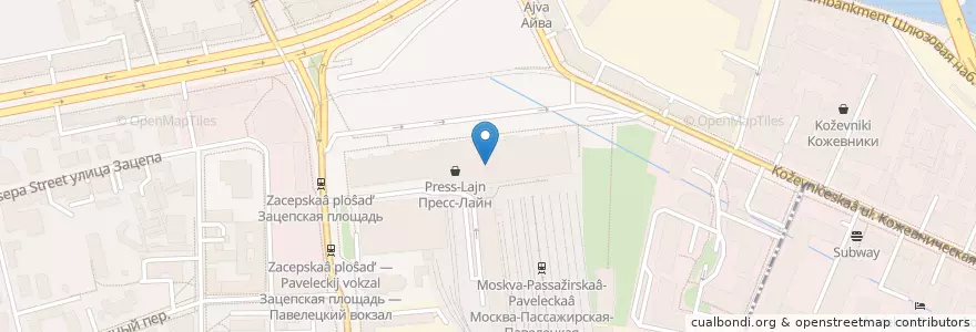 Mapa de ubicacion de 36,6 en Rússia, Distrito Federal Central, Москва, Центральный Административный Округ, Район Замоскворечье.