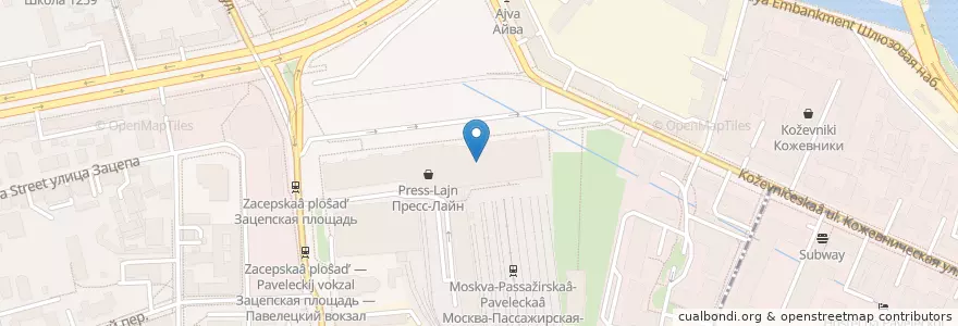 Mapa de ubicacion de Dunkin' Donuts en Russie, District Fédéral Central, Moscou, Центральный Административный Округ, Район Замоскворечье.
