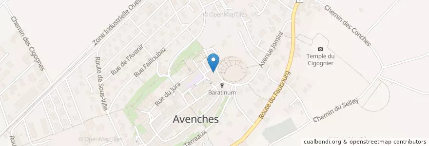 Mapa de ubicacion de Café des Arènes en Швейцария, Во, District De La Broye-Vully, Avenches.