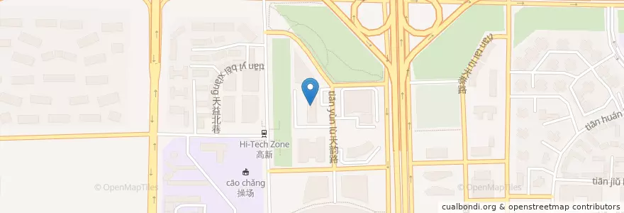 Mapa de ubicacion de 成都高新区法院 en Chine, Sichuan, 成都市, 武侯区 (Wuhou), 高新南区 (Hi-Tech South Zone), 桂溪街道.