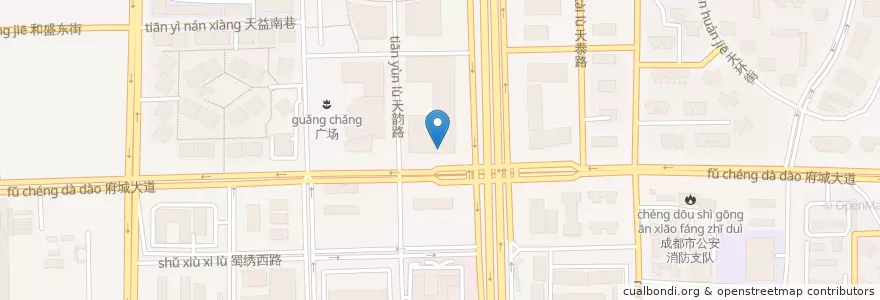 Mapa de ubicacion de 蜀府宴语 en 중국, 쓰촨 성, 成都市, 武侯区 (Wuhou), 高新南区 (Hi-Tech South Zone), 桂溪街道.
