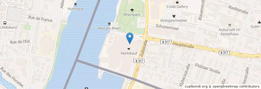 Mapa de ubicacion de Rheincenter en Alemania.